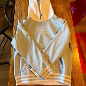 New York or Nowhere Yankees Light Blue Hoodie with White Hood